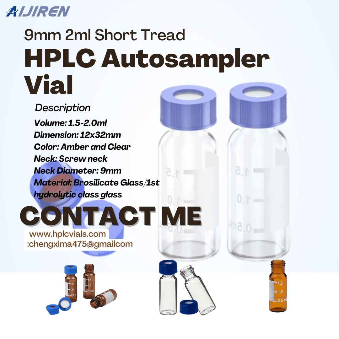9mm 2ml Short Tread HPLC Autosampler Vial