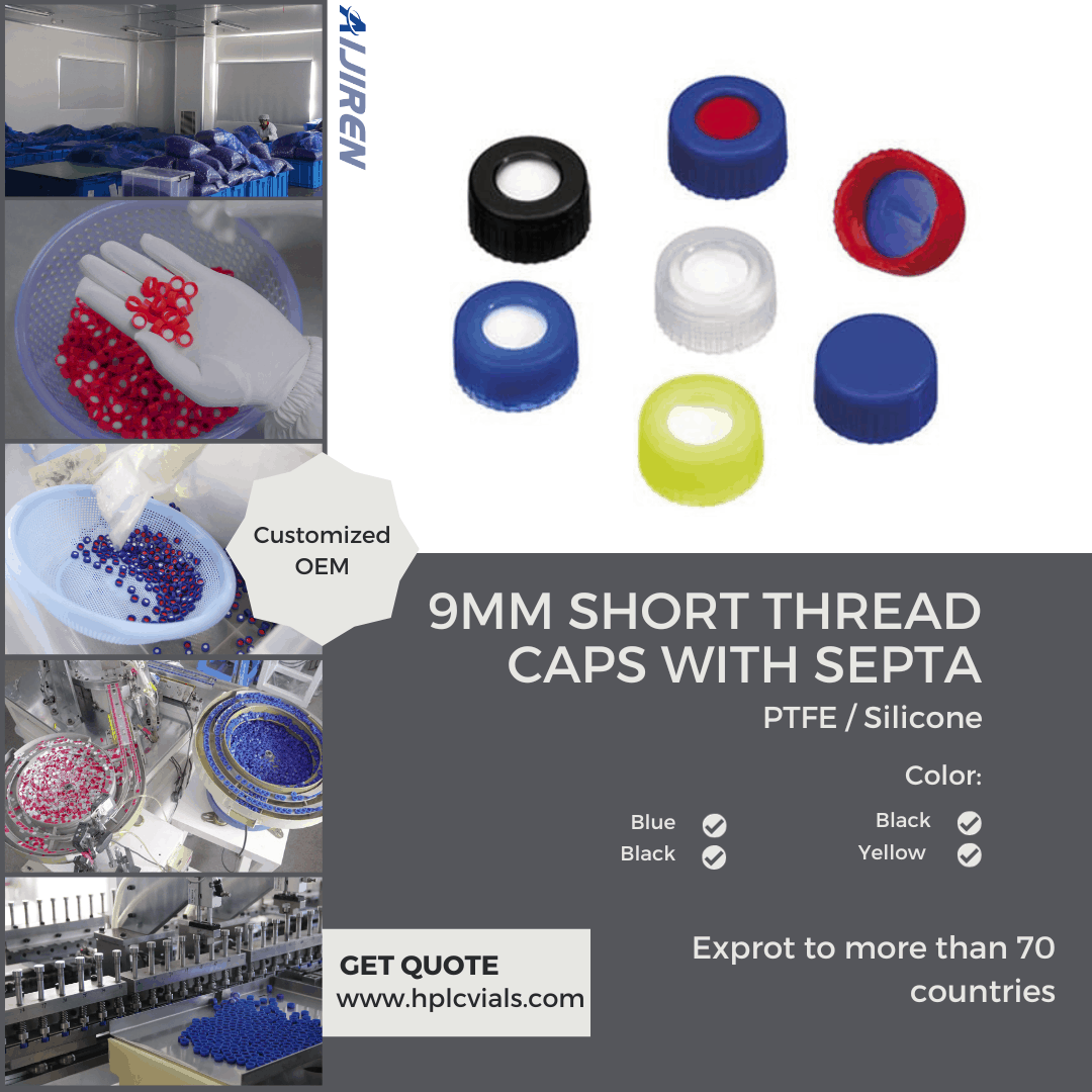 20ml headspace vial9mm Short Thread Caps with Septa