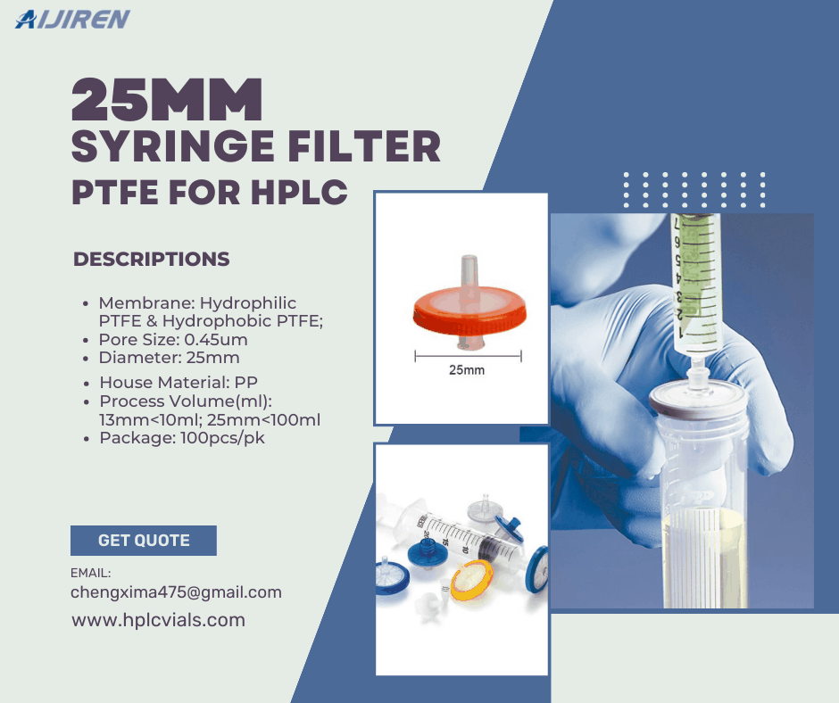 20ml headspace vial25mm PTFE syringe filter