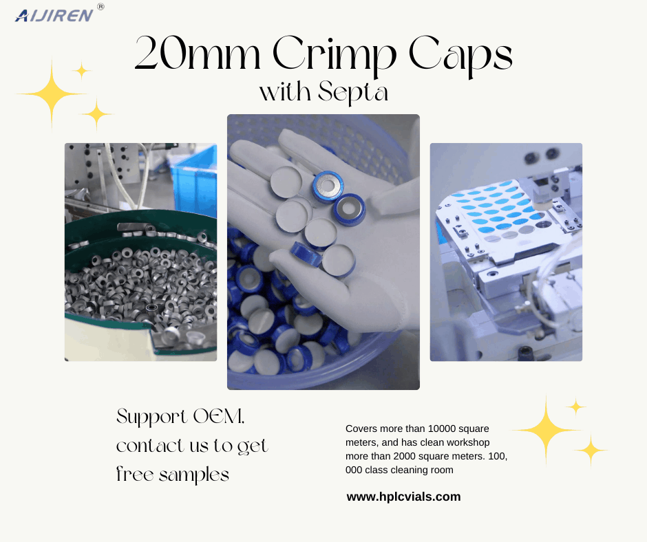 20ml headspace vial20mm Crimp Top Aluminum Caps with Septa