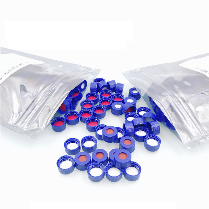 blue screw caps with ptfe silicone septa